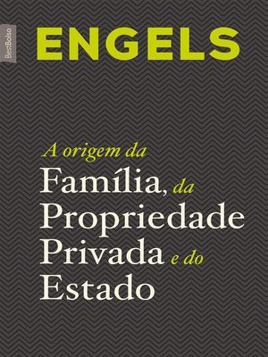 cover image of A origem da família, da propriedade privada e do Estado